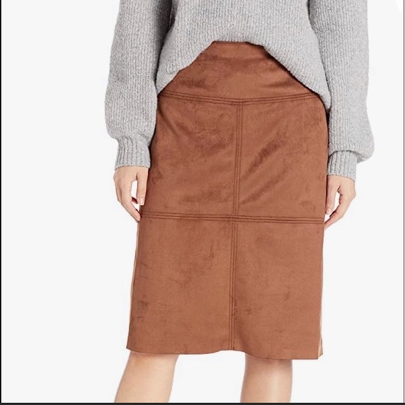 Soft Vegan Suede Zip Skirt by CHAPS Plus Sz 20 NEW - Picture 10 of 10